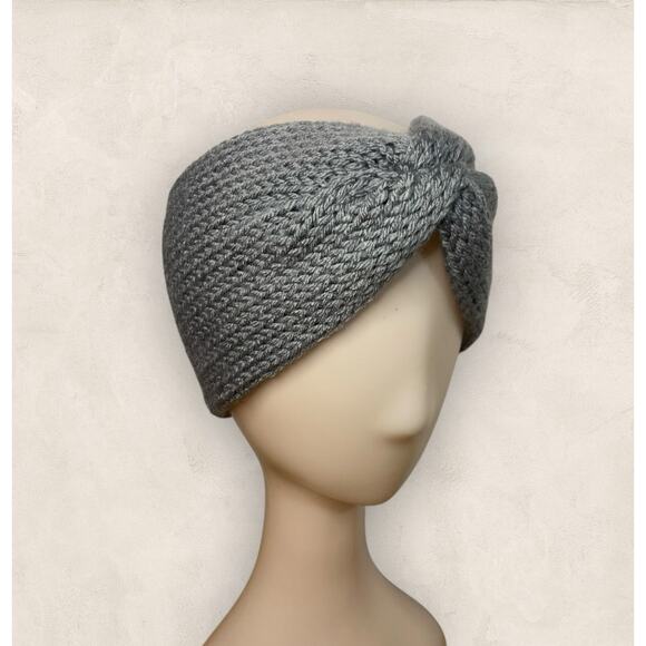 Ear Warmer Twisted Gray Knitted Headband Women Hairband Winter Holiday Gift - Picture 3 of 6